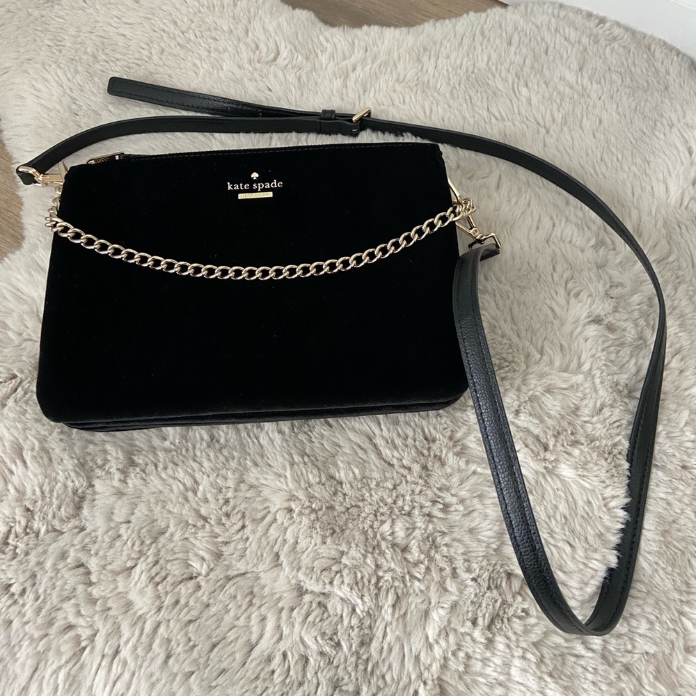 Kate Spade- Black Velvet Bag